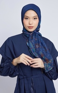 Printed Scarf Kami Primavera Signature Scarf Navy