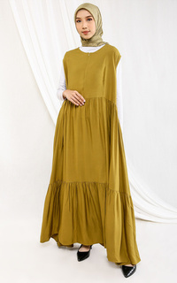 Long Dress Inner Camila Dress Olive Yellow