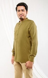 Pakaian Pria Kemeja Cowok Olive Yellow