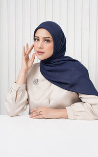 Plain Scarf Cassie Square - Navy