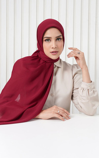 Hijab Polos Cassie Square - Red Rose