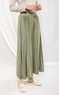 Skirt Basic Pleats Skirt Olive