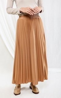 Rok Basic Pleats Skirt Soft Brown