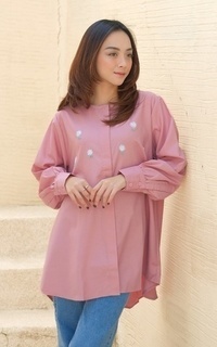 Blus Artie | Ivona Top Blouse Kemeja Wanita Oversize Pink