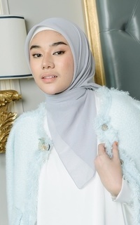 Plain Scarf Kirana Paris Plain Japan Silver-721054
