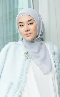 Plain Scarf Kirana Paris Plain Japan Silver-721055