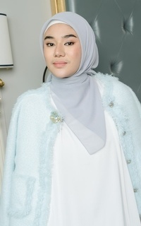 Plain Scarf Kirana Paris Plain Japan Silver-721056