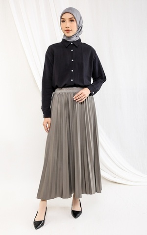 Skirt Basic Pleats Skirt Ash Grey