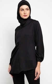 Blus Hazelnut Indonesia - Frederic Top - Atasan/ Blouse/ Top Wanita - Black (LAST PIECE)