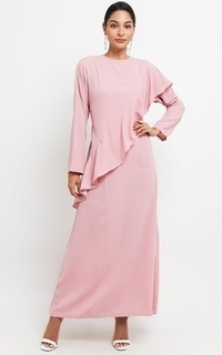 Long Dress Hazelnut Indonesia - Hazeema Dress - Gaun/ Pakaian/ Dress Wanita - Pink (DEFECT/ MINOR)