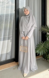 Long Dress Elenore Dress Grey Plisket Polos