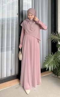 Long Dress Elenore Dress Taupe Plisket Polos