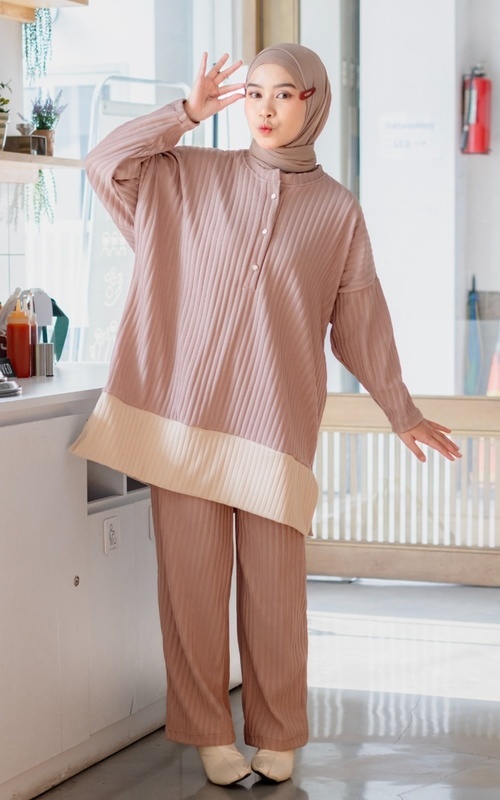 Setelan - Mybamus Gyna One Set Knit Oversize - Setelan Bigsize - Milo M18514 R7S5