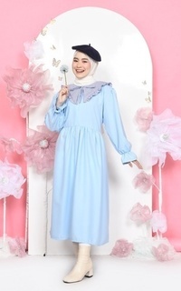 Tunic Mybamus x Habibapakaya Biba Collar Midi Dress - Long Tunik Kekinian