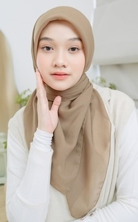 Plain Scarf Polly Cotton (Hijab Bella Square) Olive Sheen-723560