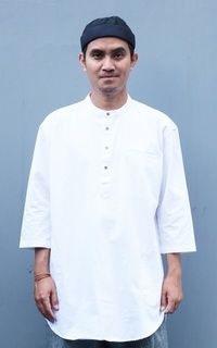 Shirt OSG - Baju Kurta Twill Washing Pria Premium -  Kemeja Koko Dewasa (WHITE)