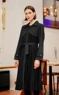 Tunic Rena Pleated Coat - Black