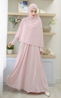 Gamis Hafisa Abaya Set Pink Pastel-725422