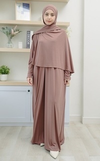 Gamis Hafisa Abaya Set Walnut-725425