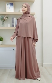 Gamis Hafisa Abaya Set Walnut-725426
