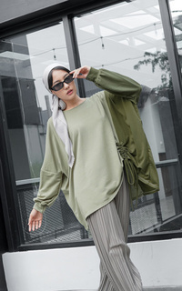 Blus Ghaliya Oversized Tops Green