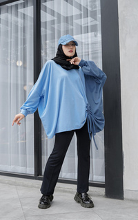 Blouse Ghaliya Oversized Tops Blue