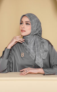 Hijab Motif Decorda Voile Square - Charcoal Gray