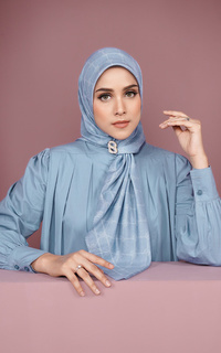 Hijab Motif Decorda Voile Square - Forever Blue