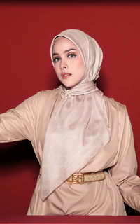 Hijab Motif Decorda Voile Square - Light Taupe