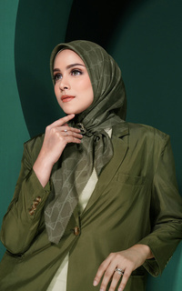 Hijab Motif Decorda Voile Square - Olive