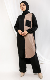 Tunik Zahira Tunic Black Brown