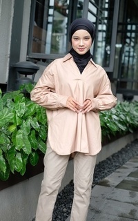 Blus Kemeja Katun Zahra Coklat