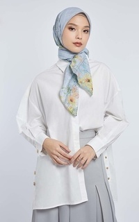 Blus Kami Gale Top Plain White