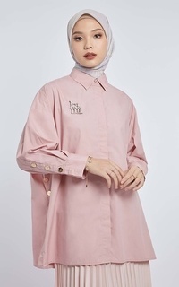 Blus Kami Gale Top Plain Pink