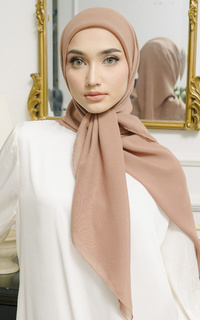 Plain Scarf Polly Cotton (Hijab Bella Square) Hazelnut-727408