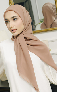 Plain Scarf Polly Cotton (Hijab Bella Square) Hazelnut-727409