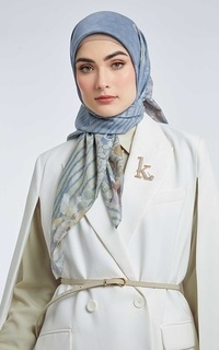 Printed Scarf Kami Kimmonia Signature Scarf Powder Blue