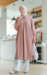 Tunik [Defect Sale: Reject Kain] Luisa Midi Dusty Pink