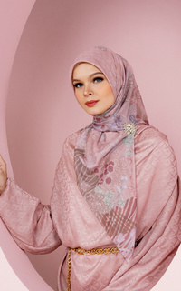 Hijab Motif Kimmonia Voile Square - Blush