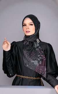 Hijab Motif Kimmonia Voile Square - Espresso