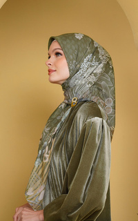 Hijab Motif Kimmonia Voile Square - Pesto