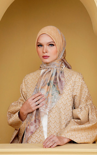 Hijab Motif Kimmonia Voile Square - Short Bread