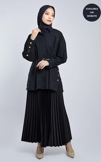 Blus Kami Gale Top Plain Black