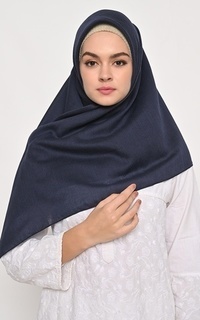 Plain Scarf [Defect Sale: Reject Kain] S4 Voal Zaffron Jahit Tepi Navy