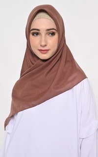 Plain Scarf [Defect Sale: Reject Kotor] Hijab Segi 4 Jahit Tepi Voal Aisyah Rosybrown