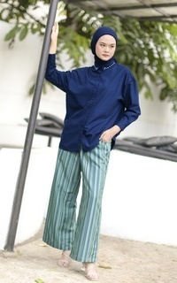 Celana Pants Tartan Series Blue Yellow