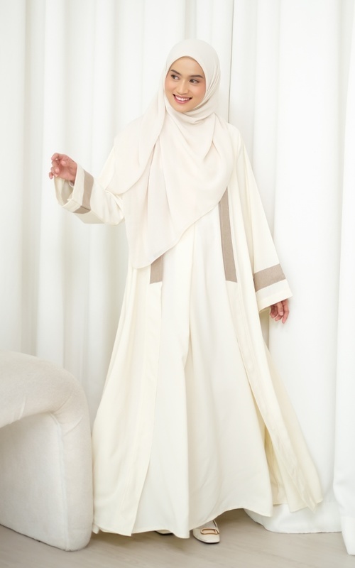 Kaftan - Faaza Abaya Set - Vanilla