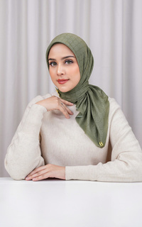 Hijab Motif Wicker Voile Square - Olive