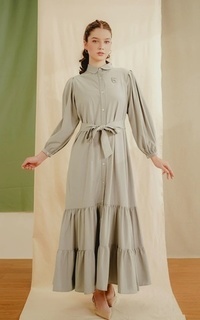 Gamis Clarice Tiered Maxi Dress - Khaki