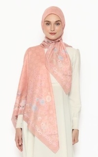 Hijab Motif Hijab Voal Premium Floral Marina Orchid Pink